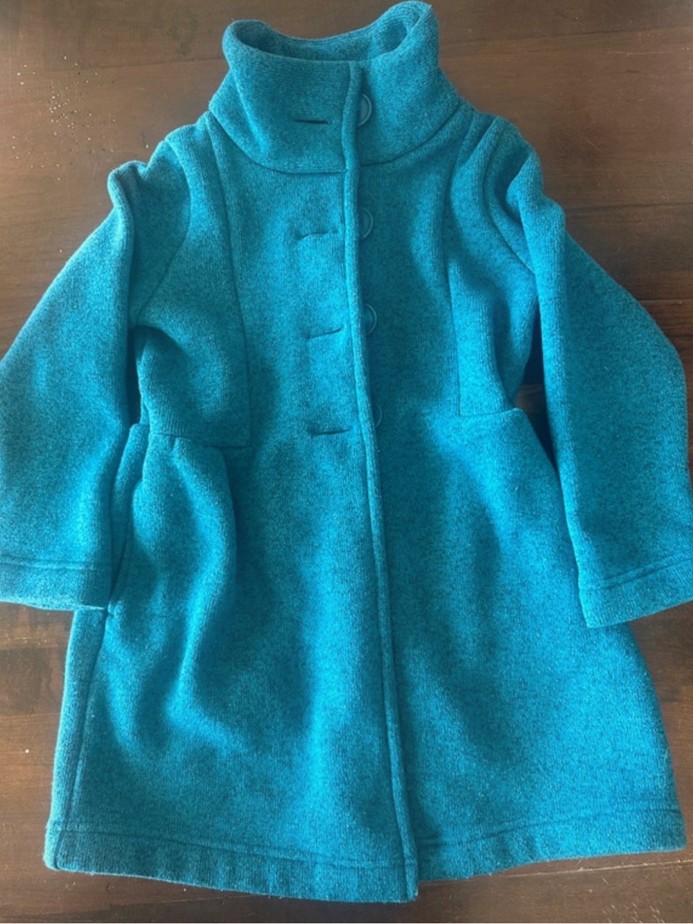 Patagonia Girls' Teal Blue Wool-Blend Pea Coat